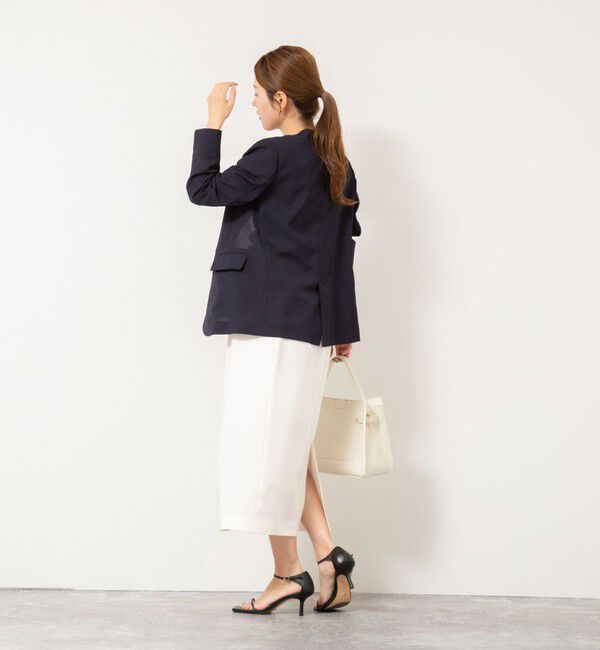 NOLLEY'S「ウォッシャブルエコボイルノーカラージャケット」|ノーカラージャケット|