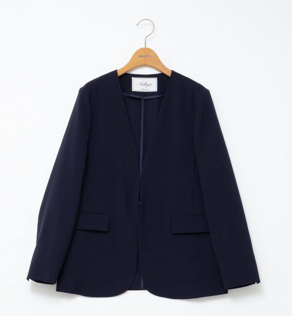 NOLLEY'S「ウォッシャブルエコボイルノーカラージャケット」|ノーカラージャケット|
