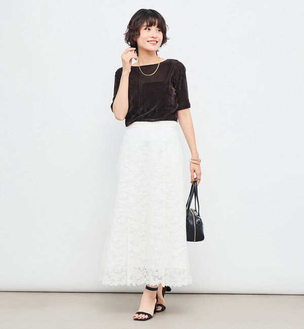 NOLLEY'S「フロッキーチュールボートネックプルオーバーカットソー」|Tシャツ・カットソー|