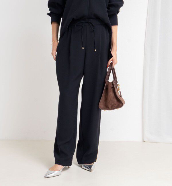 NOLLEY'S sophi「《セットアップ対応》ウォッシャブルダブルクロスサテンイージーワイドパンツ」|その他|
