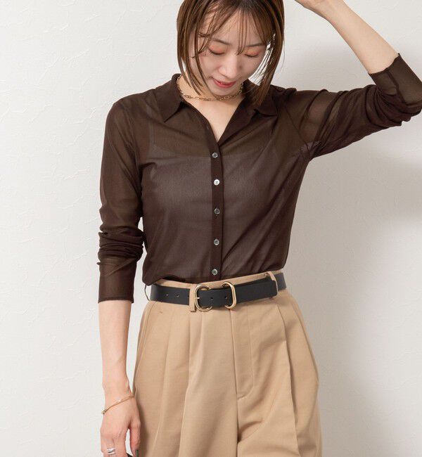 NOLLEY'S「チュール衿付きカットカーディガン」|カーディガン|