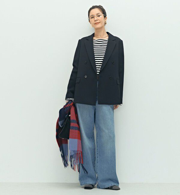 NOLLEY'S「《セットアップ対応》ウォッシャブルウール調ストレッチダブルジャケット」|テーラードジャケット|