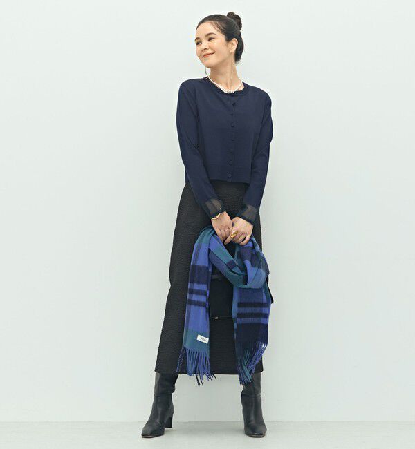 NOLLEY'S「《手洗い可能》くるみ釦シアークルーネックカーディガン」|カーディガン|