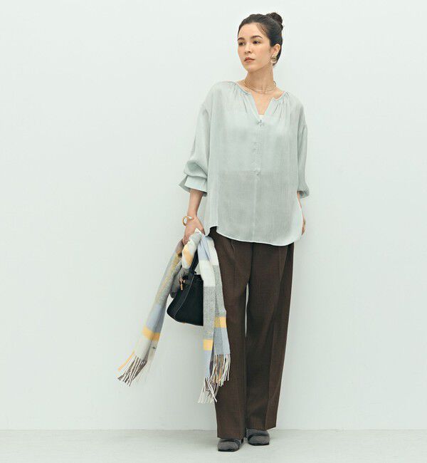 NOLLEY'S「楊柳サテン2WAYギャザーブラウス」|シャツ・ブラウス|