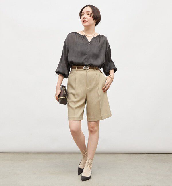 NOLLEY'S「楊柳サテン2WAYギャザーブラウス」|シャツ・ブラウス|