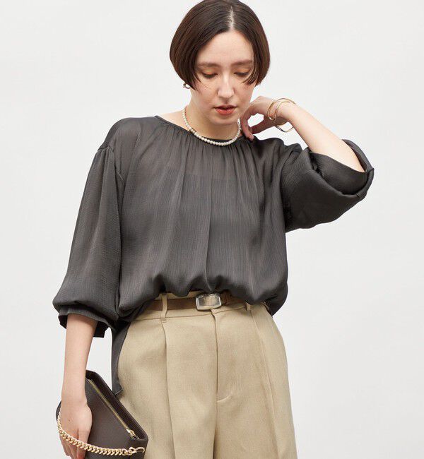 NOLLEY'S「楊柳サテン2WAYギャザーブラウス」|シャツ・ブラウス|