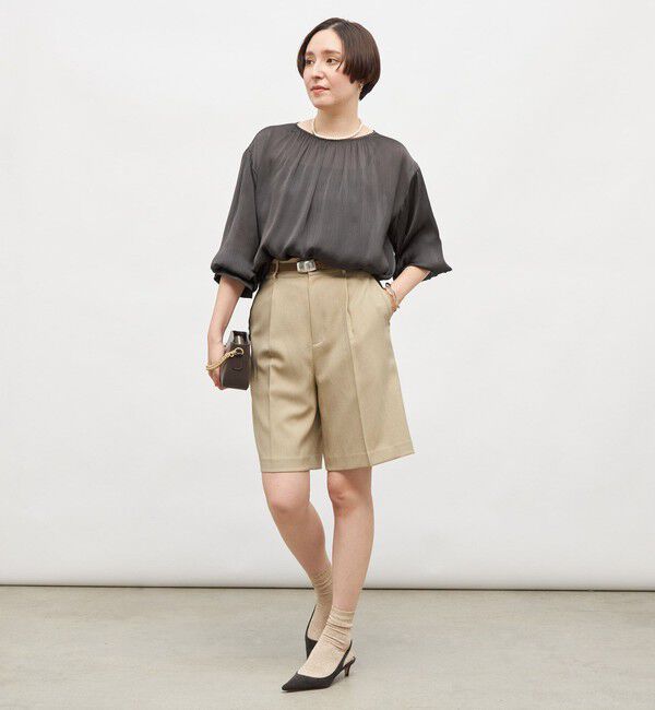 NOLLEY'S「楊柳サテン2WAYギャザーブラウス」|シャツ・ブラウス|