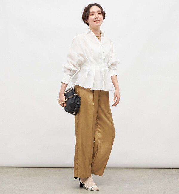 NOLLEY'S「【追加】ウォッシャブルシアースキッパータックブラウス」|シャツ・ブラウス|