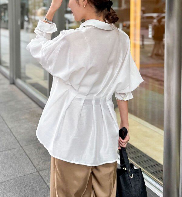 NOLLEY'S「【追加】ウォッシャブルシアースキッパータックブラウス」|シャツ・ブラウス|