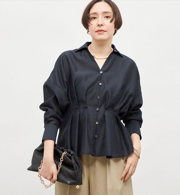 NOLLEY'S「【追加】ウォッシャブルシアースキッパータックブラウス」|シャツ・ブラウス|