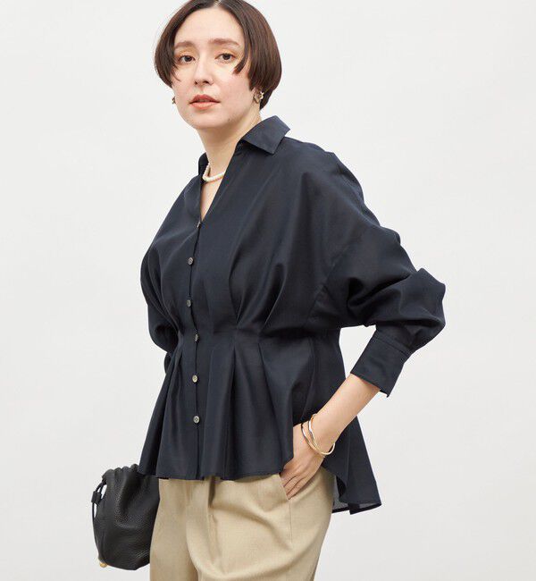 NOLLEY'S「【追加】ウォッシャブルシアースキッパータックブラウス」|シャツ・ブラウス|
