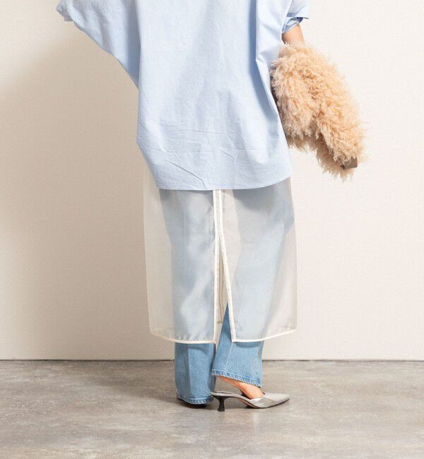 MAQWEL「【MAQWEL/マクウェル】ウォッシャブルオーガンジースカート」|タイト|