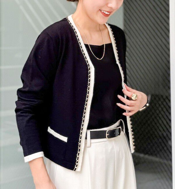 NOLLEY'S「チェーンブレードVネックカーディガン」|カーディガン|