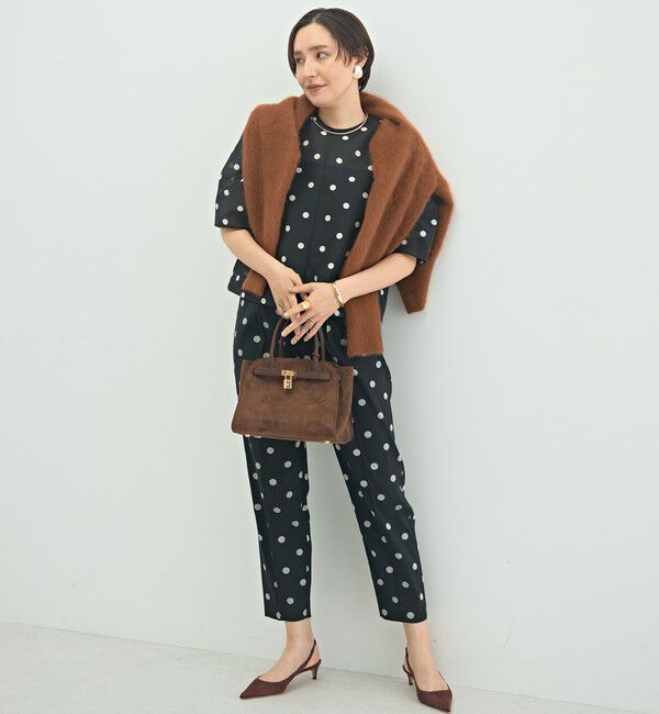 NOLLEY'S「ウォッシャブルストレッチドットジャガードテーパードパンツ」|その他|