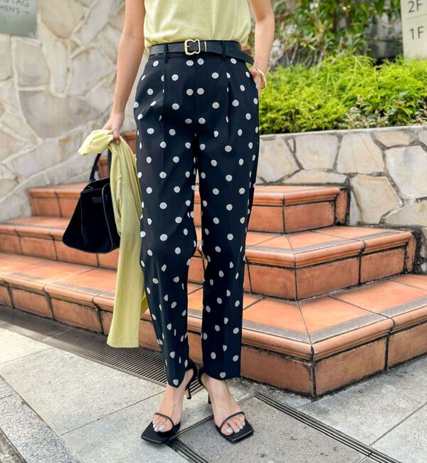 NOLLEY'S「ウォッシャブルストレッチドットジャガードテーパードパンツ」|その他|