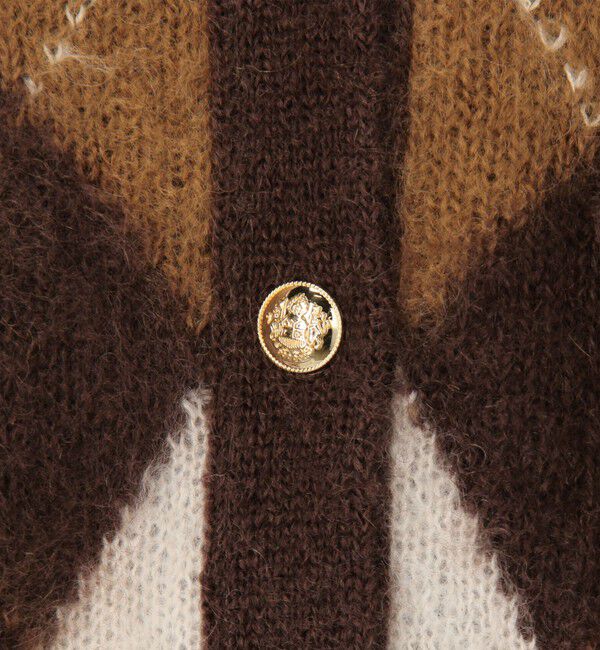 Laraaji「モヘアインターシャアーガイルVネックカーディガン」|カーディガン|