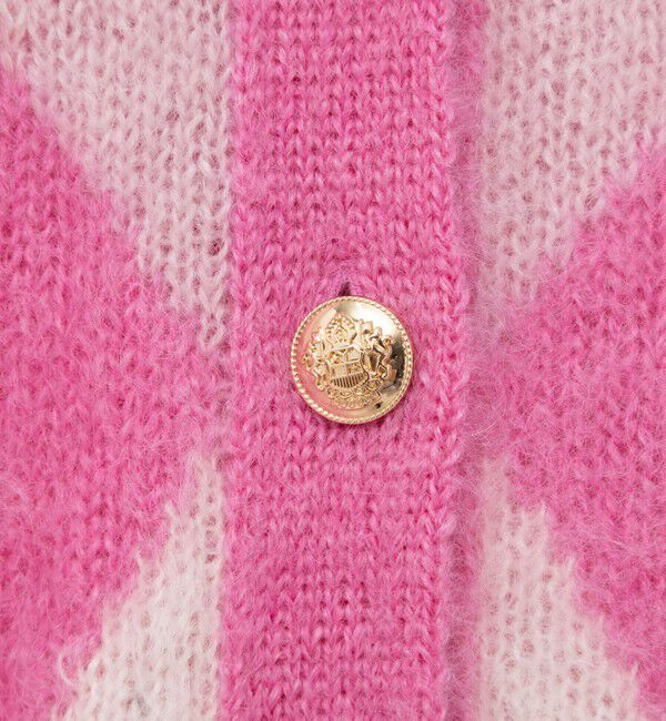 Laraaji「モヘアインターシャアーガイルVネックカーディガン」|カーディガン|