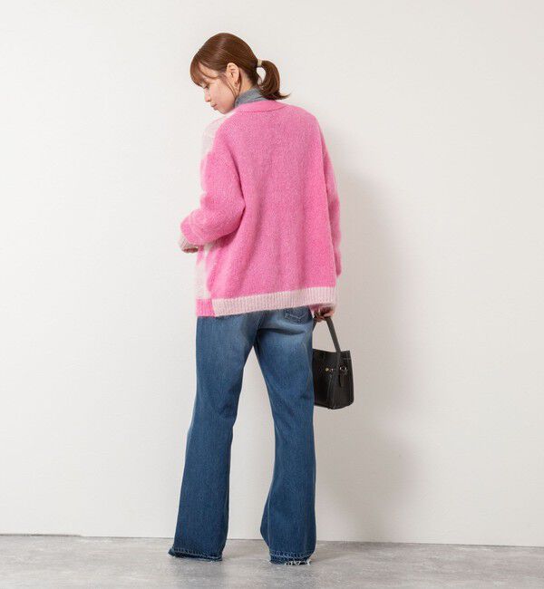 Laraaji「モヘアインターシャアーガイルVネックカーディガン」|カーディガン|