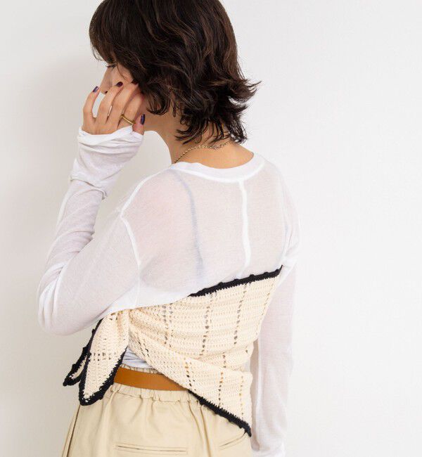 Laraaji「《手洗い可能》かぎ編み針三角ストール」|ニット・セーター|