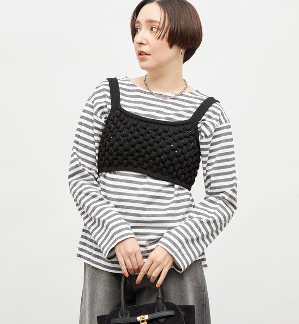 Laraaji「《手洗い可能》3D柄ビスチェ」|ニット・セーター|ブラック