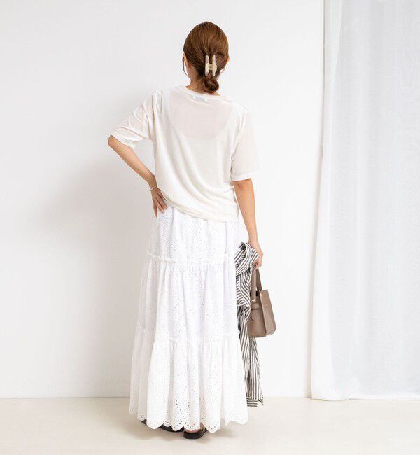 NOLLEY'S「シアートリコットベロアプリントTシャツ」|Tシャツ・カットソー|