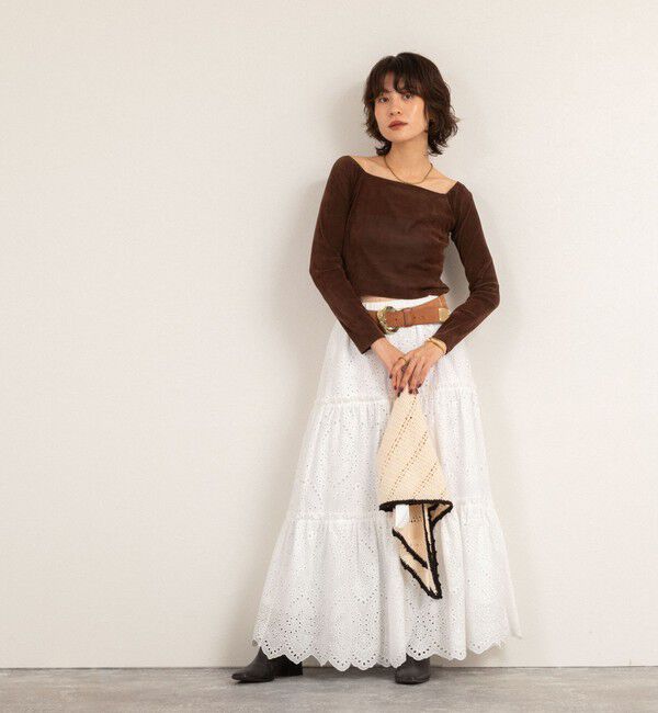 MAQWEL「【MAQWEL/マクウェル】ウォッシャブルベロアレイヤードトップス」|Tシャツ・カットソー|