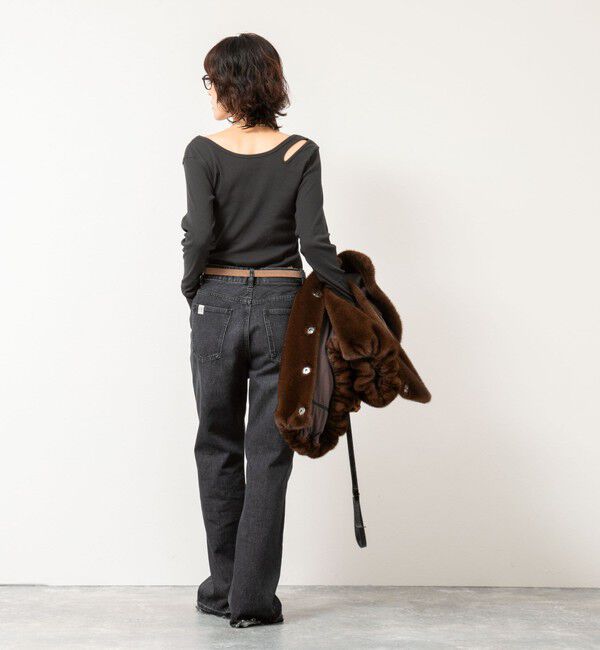 Rie Miller「ウォッシャブルリブカットアウト2WAYロンT」|Tシャツ・カットソー|