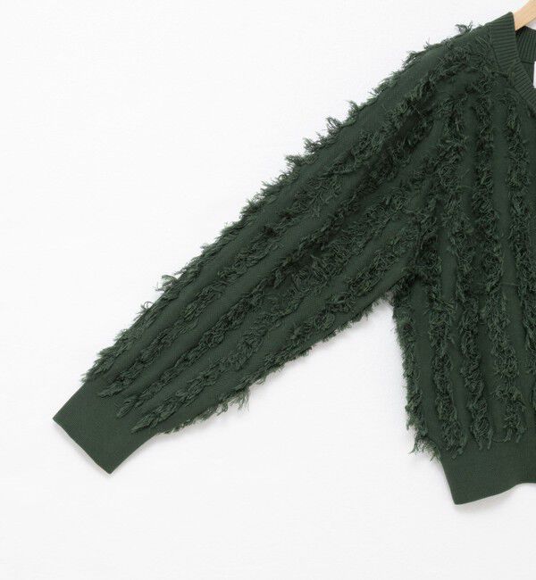 Rie Miller「《手洗い可能》カットジャガードジップアップカーディガン」|カーディガン|