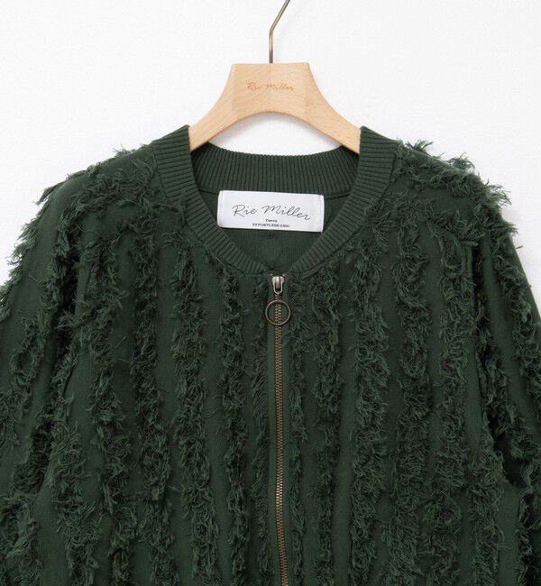 Rie Miller「《手洗い可能》カットジャガードジップアップカーディガン」|カーディガン|