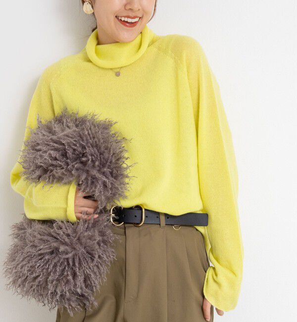 Rie Miller「【WEB&一部店舗限定】PUREカシミヤタートルネックニット」|ニット・セーター|イエロー