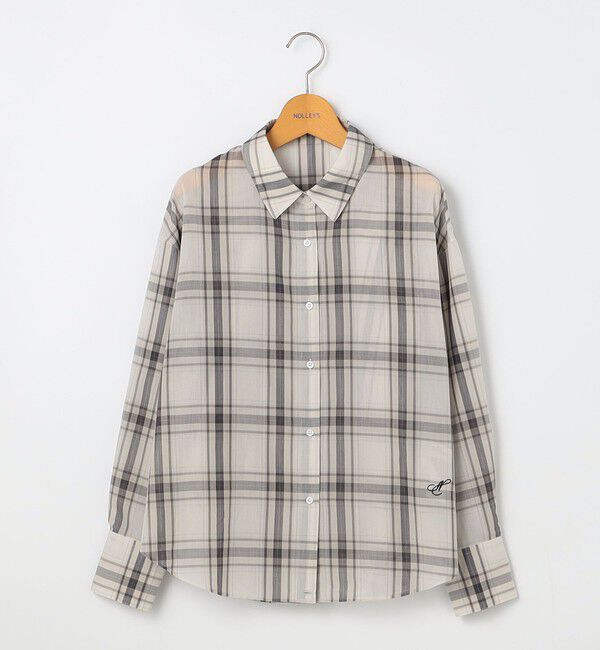 NOLLEY'S「ウォッシャブルリボン付きチェックシャツ」|シャツ・ブラウス|