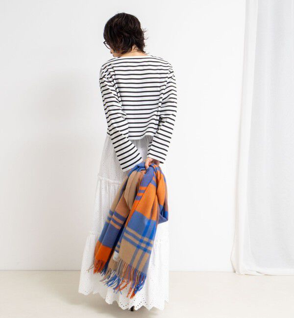 NOLLEY'S「nolnol ウォッシャブルMVSシルケットボーダーショートT」|Tシャツ・カットソー|