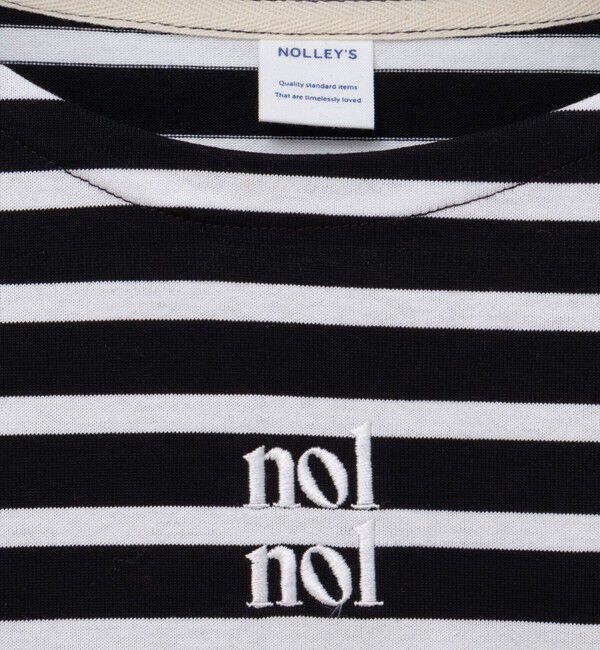 NOLLEY'S「nolnol ウォッシャブルMVSシルケットボーダーショートT」|Tシャツ・カットソー|