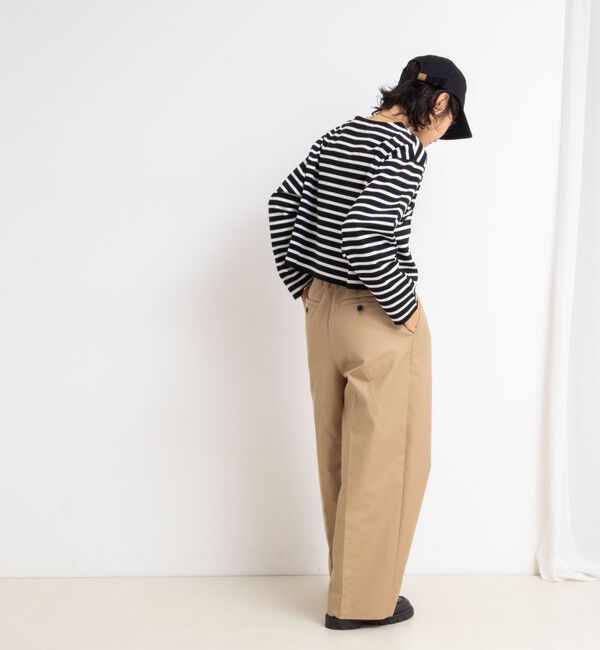 NOLLEY'S「nolnol ウォッシャブルMVSシルケットボーダーショートT」|Tシャツ・カットソー|