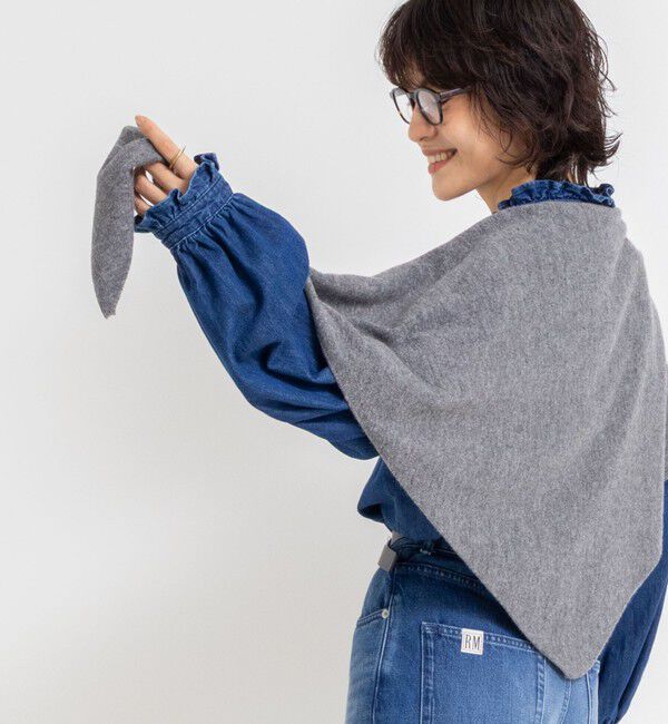 NOLLEY'S「《手洗い可能》カシミヤ混三角ストール」|ニット・セーター|