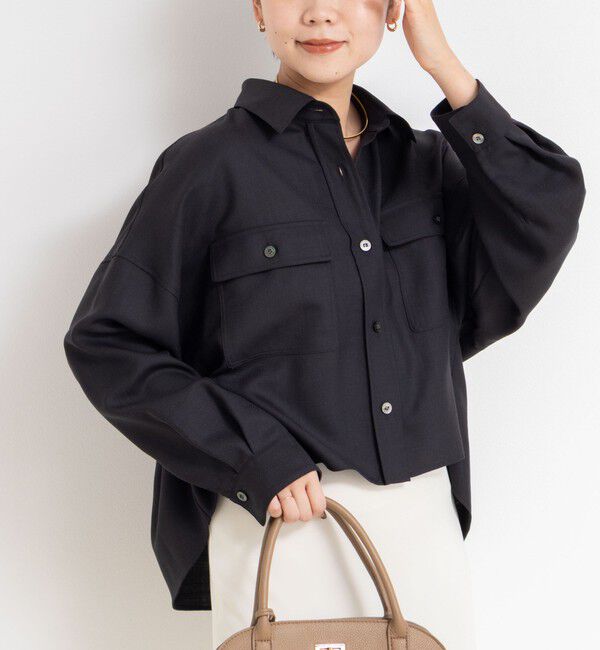 NOLLEY'S sophi「ウォッシャブルウール混ビエラショートシャツ」|シャツ・ブラウス|