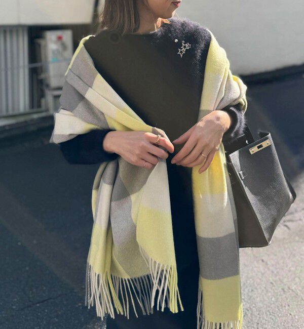 NOLLEY'S「【TWEEDMILL/ツィードミル】ラムズウールストール」|ストール|イエロー系1