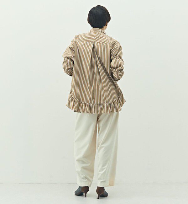 Rie Miller「ウォッシャブル裾フリルレギュラーカラーシャツ」|シャツ・ブラウス|