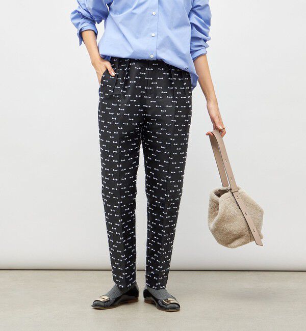 NOLLEY'S「《セットアップ対応》ウォッシャブルリボンジャガードタックテーパードパンツ」|その他|