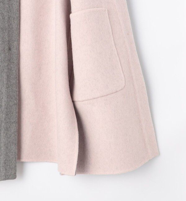 NOLLEY'S「バイカラーリバーコート」|ノーカラーコート|