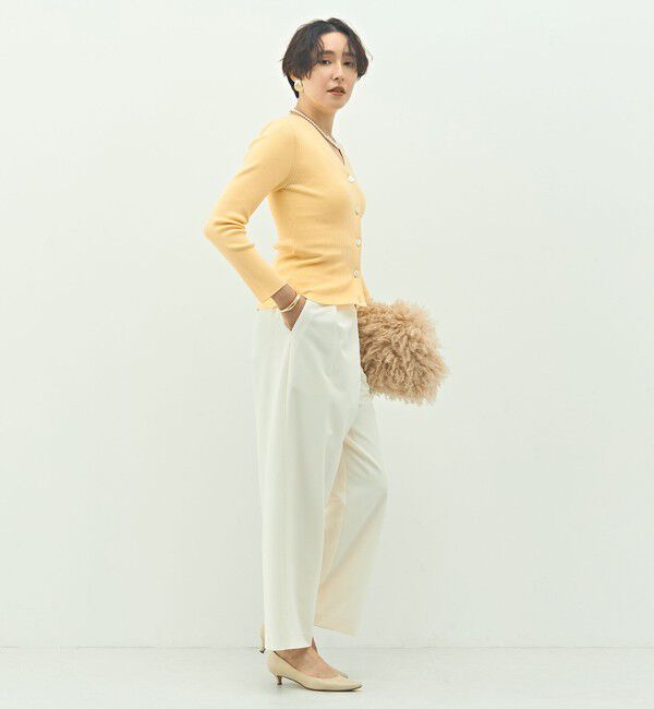 NOLLEY'S sophi「《アンサンブル対応》《手洗い可能》カシミヤ混リブVネックカーディガン」|カーディガン|