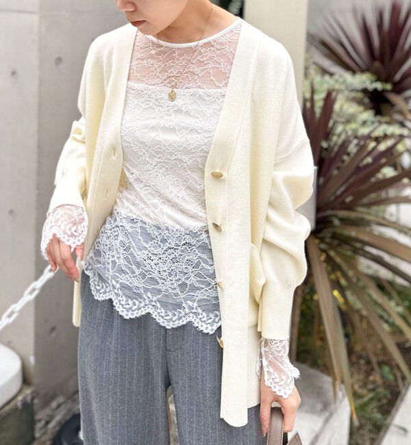 NOLLEY'S sophi「ウォッシャブルラッセルレースＴブラウス」|シャツ・ブラウス|