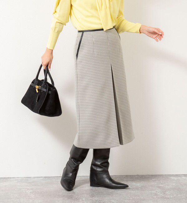 NOLLEY'S「ウォッシャブルボックスタックトラペーズスカート」|フレア|