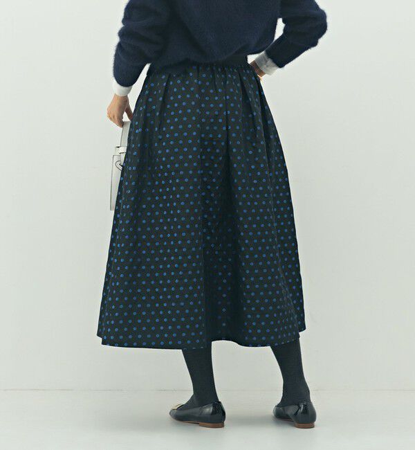NOLLEY'S「ウォッシャブルドットジャガードタックフレアスカート」|スカート|