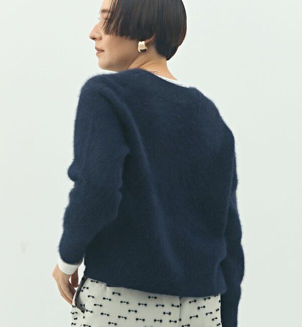 NOLLEY'S「《手洗い可能》ヘアリーストレッチVネックプルオーバーニット」|ニット・セーター|