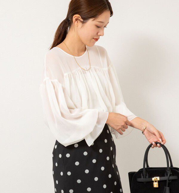 NOLLEY'S「ウォッシャブル楊柳ギャザーブラウス」|シャツ・ブラウス|