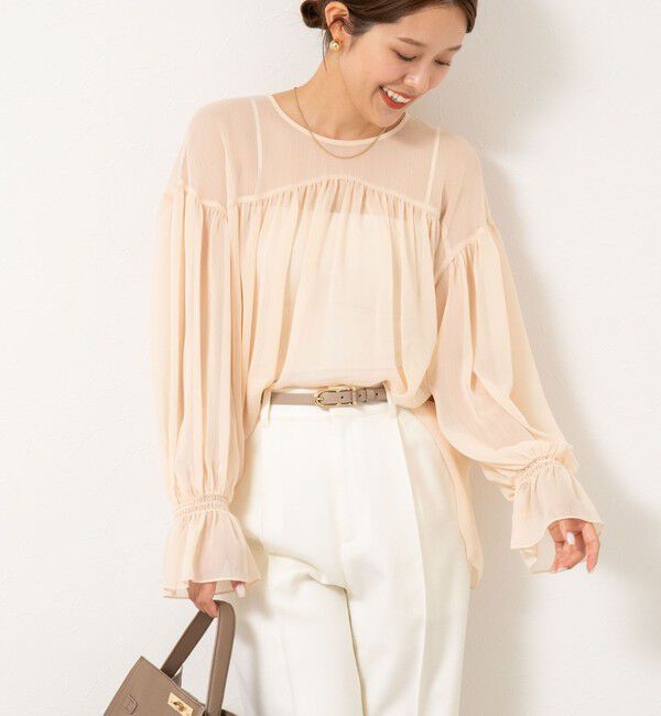 NOLLEY'S「ウォッシャブル楊柳ギャザーブラウス」|シャツ・ブラウス|