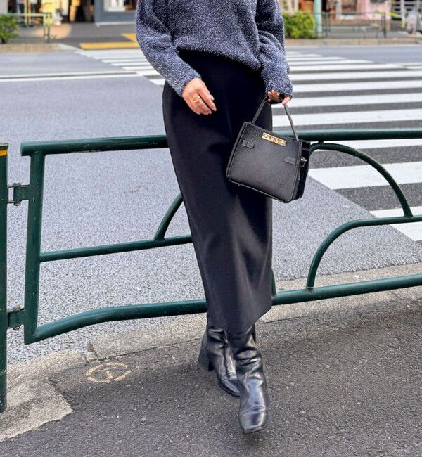 NOLLEY'S「【一部WEB限定カラー＆サイズ】ウォッシャブルＷジャージタイトスカート」|タイト|ブラック