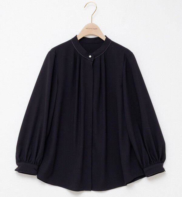 NOLLEY'S sophi「ウォッシャブルバックサテンパール釦タックブラウス」|シャツ・ブラウス|