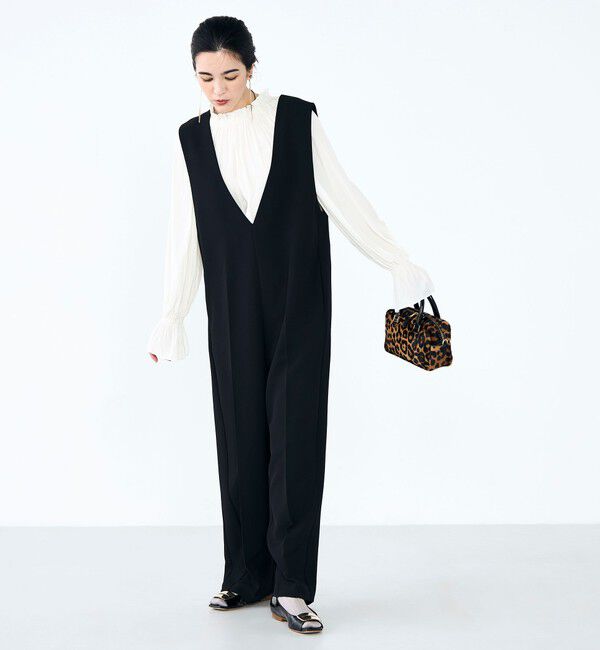 NOLLEY'S「ウォッシャブルVネックサロペット」|オールインワン|